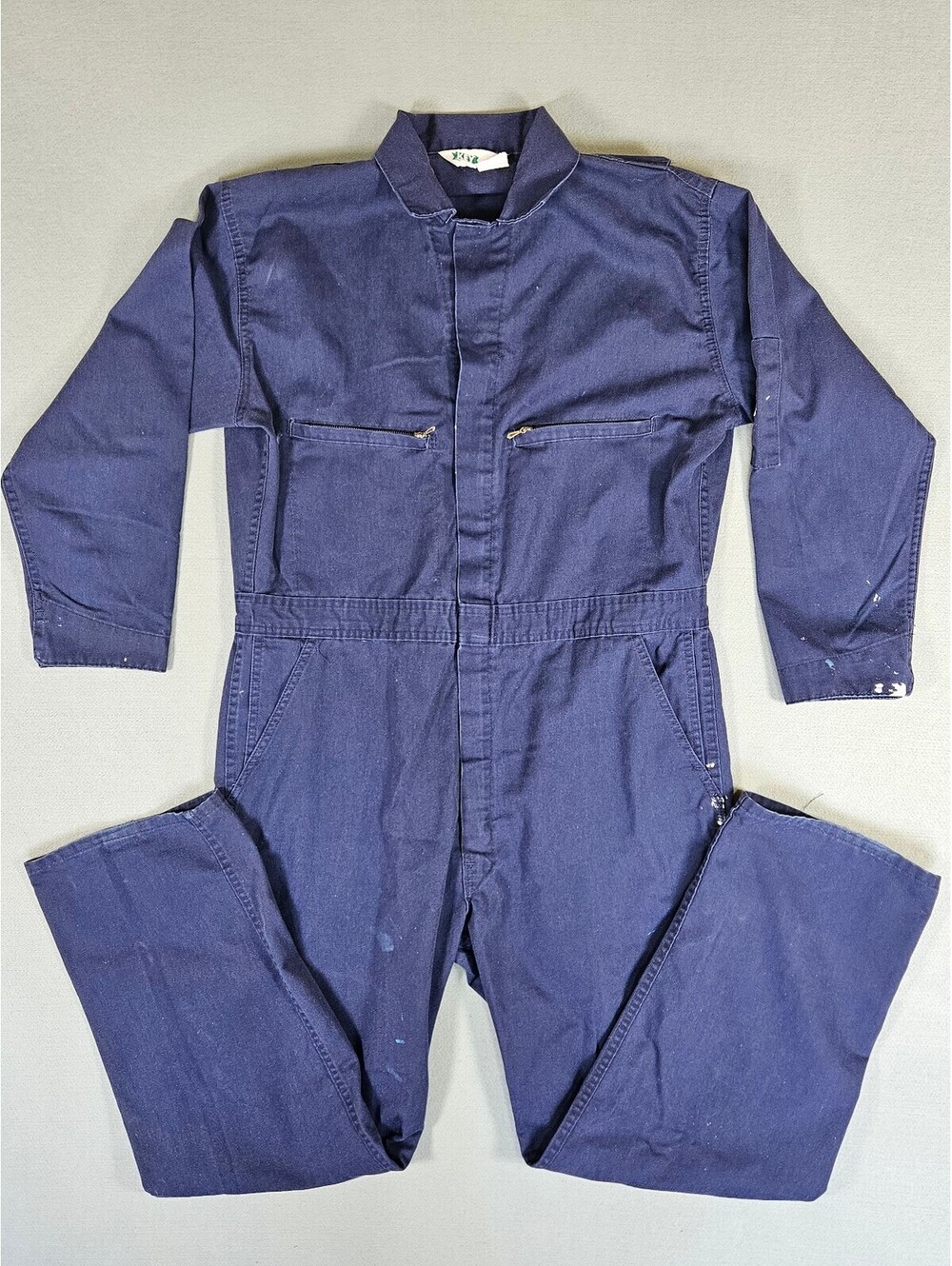 Key Industries Men Navy Blue Cotton Blend Coveralls